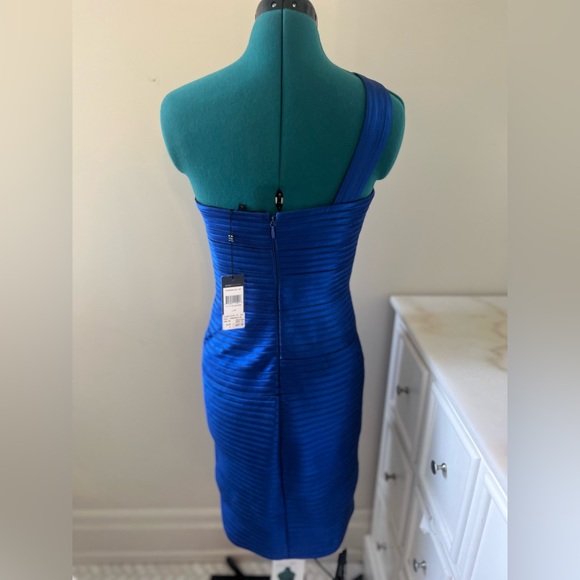 *New* BCBG Maxazria One Shoulder Dress (Blue, US 6) with Tag - Picture 3 of 3